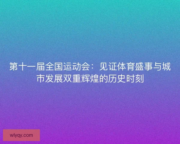 第十一届全国运动会：见证体育盛事与城市发展双重辉煌的历史时刻