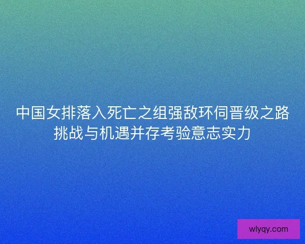 中国女排落入死亡之组强敌环伺晋级之路挑战与机遇并存考验意志实力