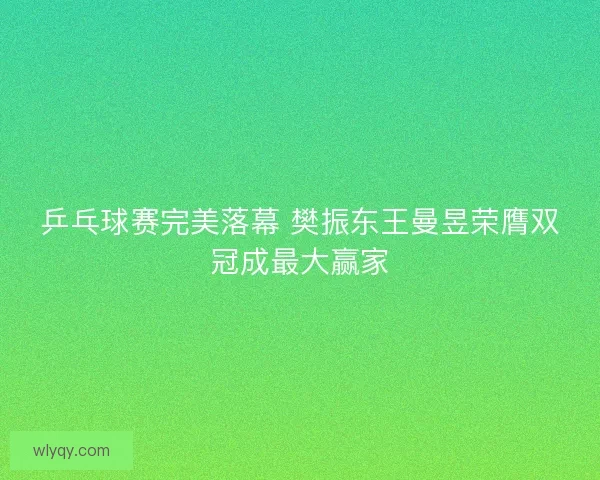 乒乓球赛完美落幕 樊振东王曼昱荣膺双冠成最大赢家