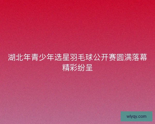 湖北年青少年选星羽毛球公开赛圆满落幕精彩纷呈