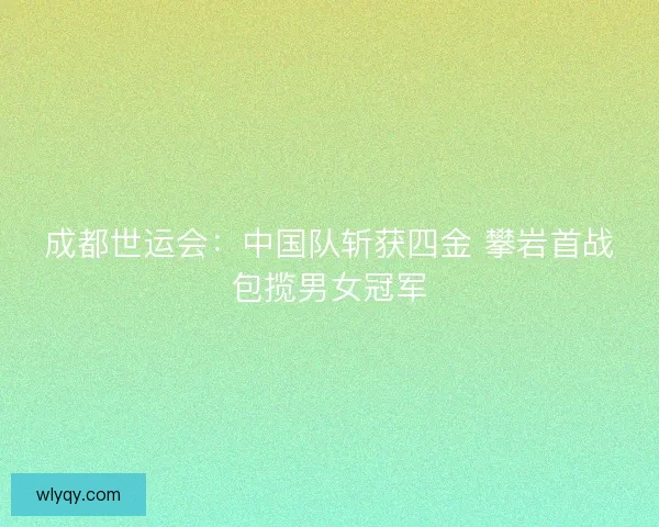 成都世运会：中国队斩获四金 攀岩首战包揽男女冠军