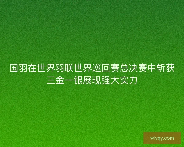 国羽在世界羽联世界巡回赛总决赛中斩获三金一银展现强大实力 国羽在世界羽联世界巡回赛总决赛中斩获三金一银展现强大实力
