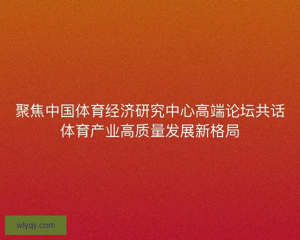 聚焦中国体育经济研究中心高端论坛共话体育产业高质量发展新格局